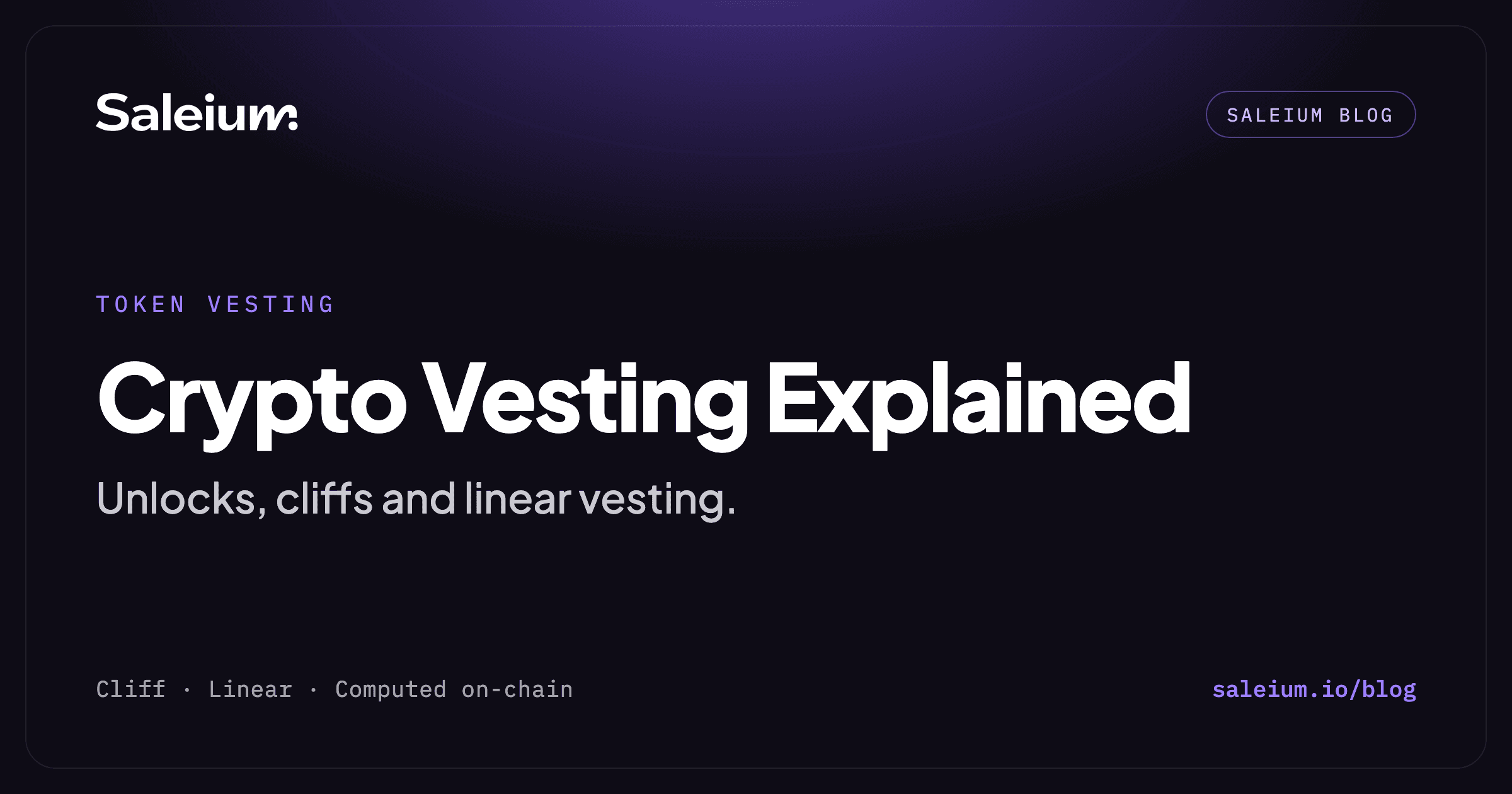 Crypto vesting explained: cliff then linear unlock curve computed on-chain