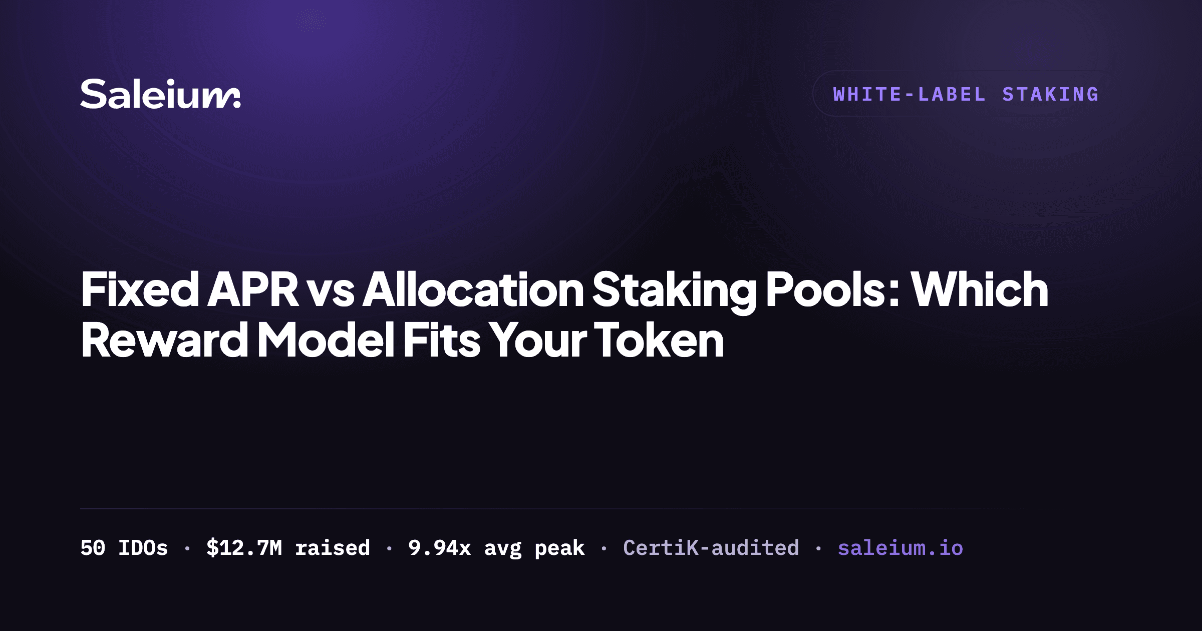 Comparison of fixed APR staking and allocation MasterChef staking pool reward models