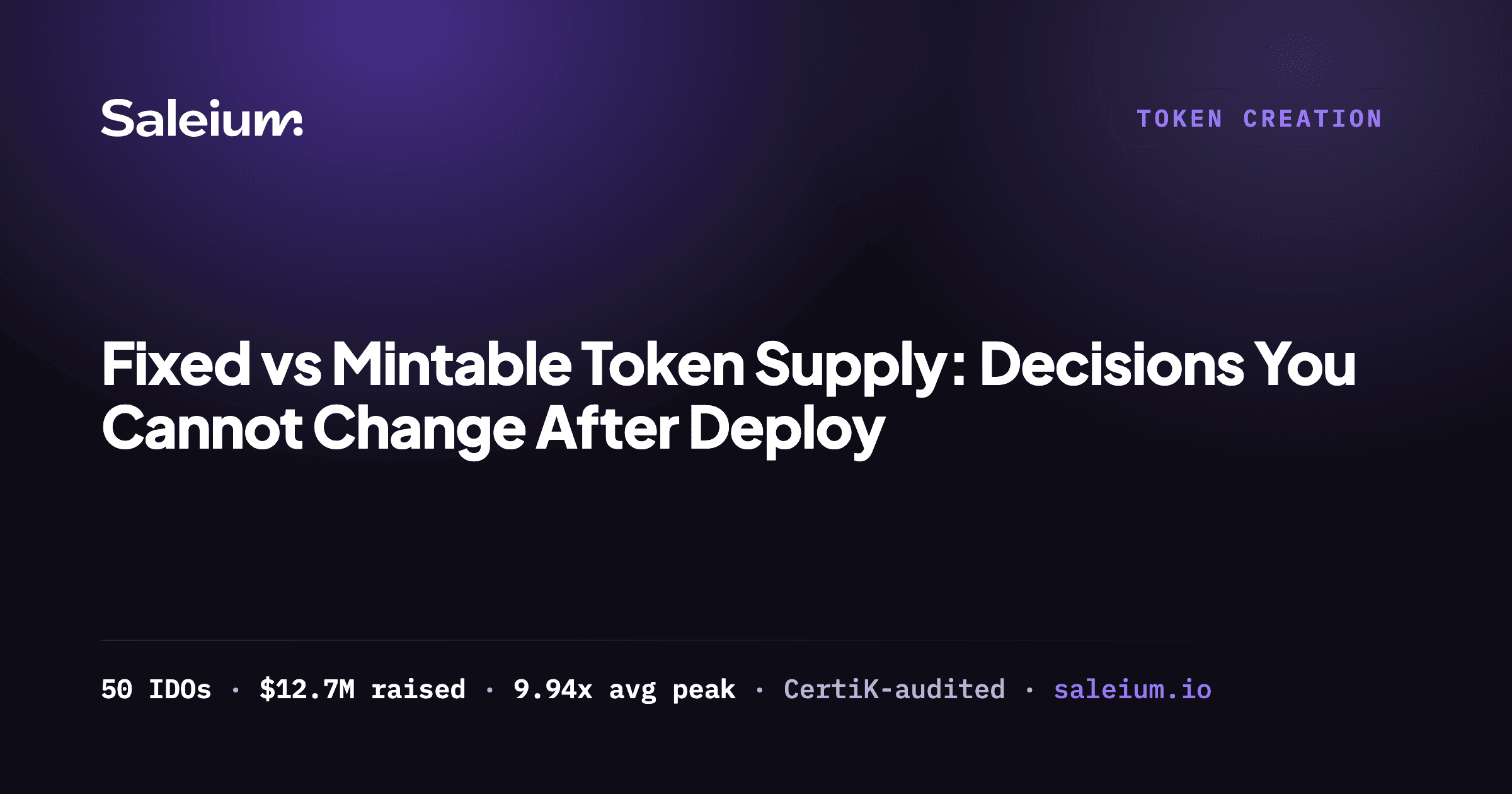 Fixed supply versus mintable token comparison chart for a new ERC-20 token launch