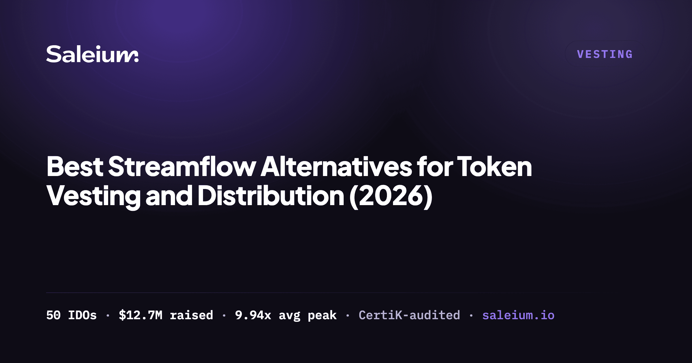 Comparison of Streamflow alternatives for token vesting, showing Streamflow, Magna, and Saleium side by side