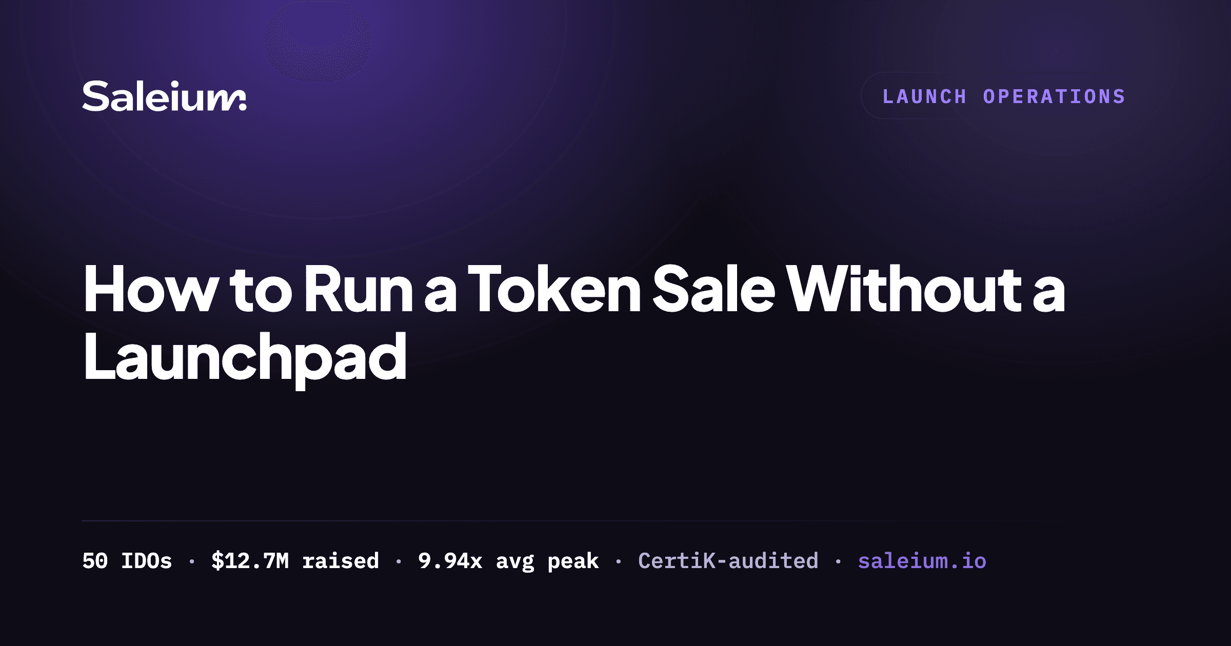 Founder monitoring a token sale without a launchpad, running live on their own branded domain