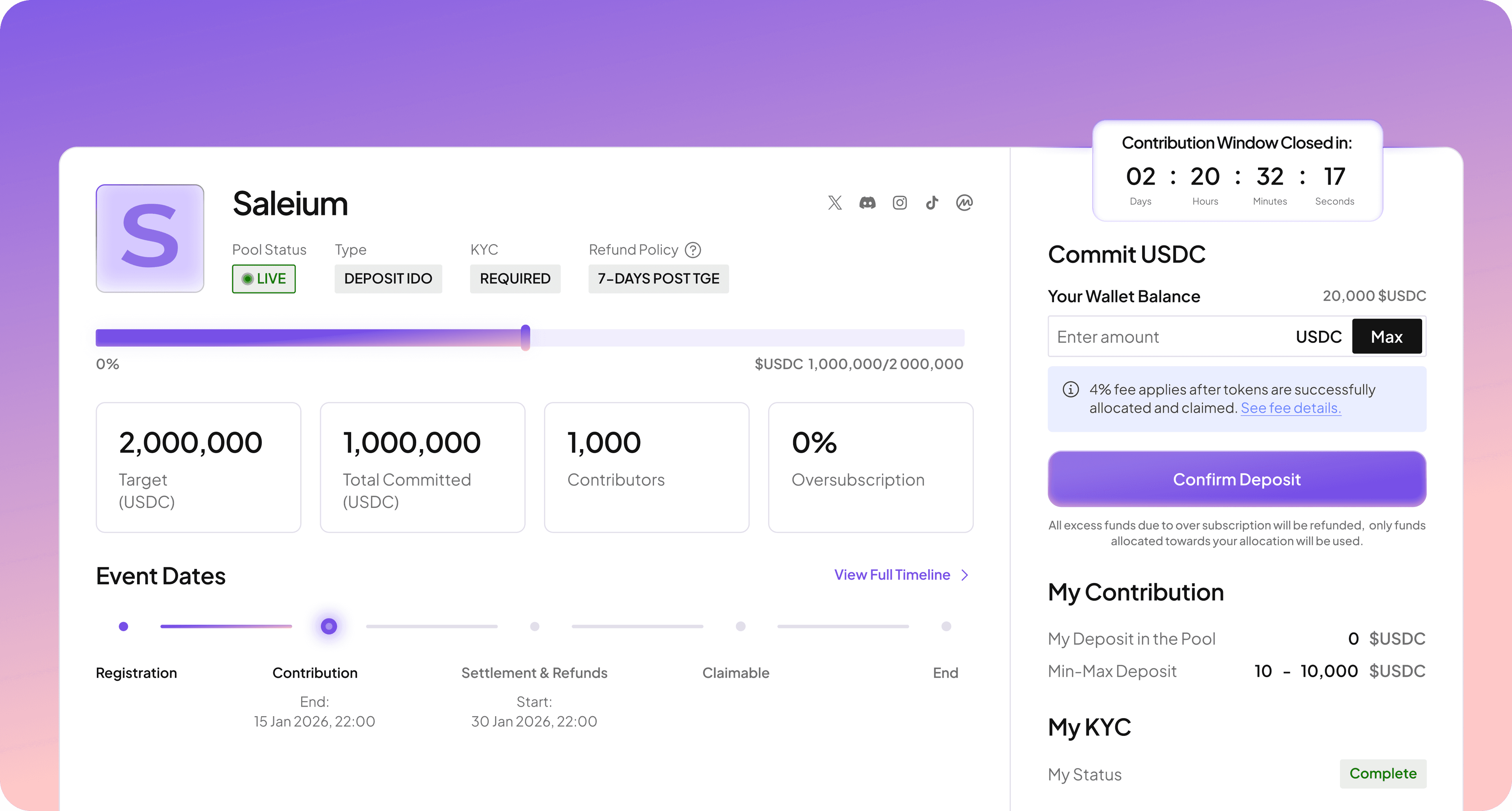 Teams launching token sales, staking, vesting and airdrops on Saleium