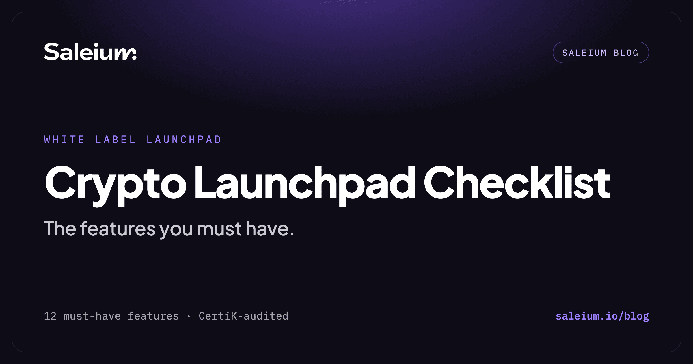 Crypto launchpad checklist: audited contracts, sale engine, KYC, claim portal, vesting, ownership