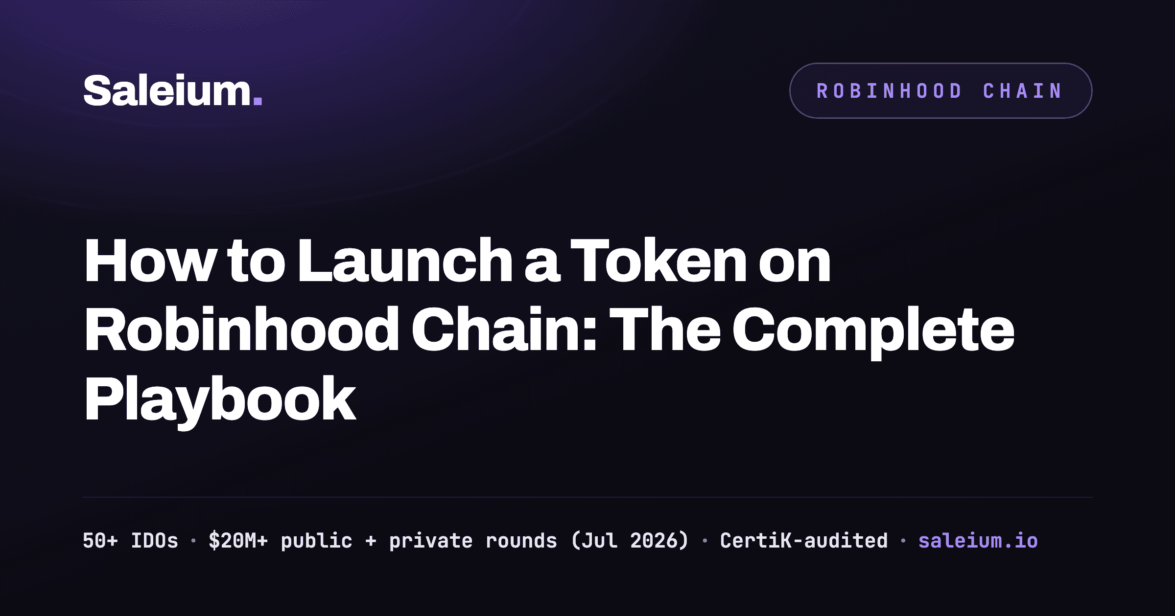 Playbook card: the step-by-step sequence for launching a token on Robinhood Chain
