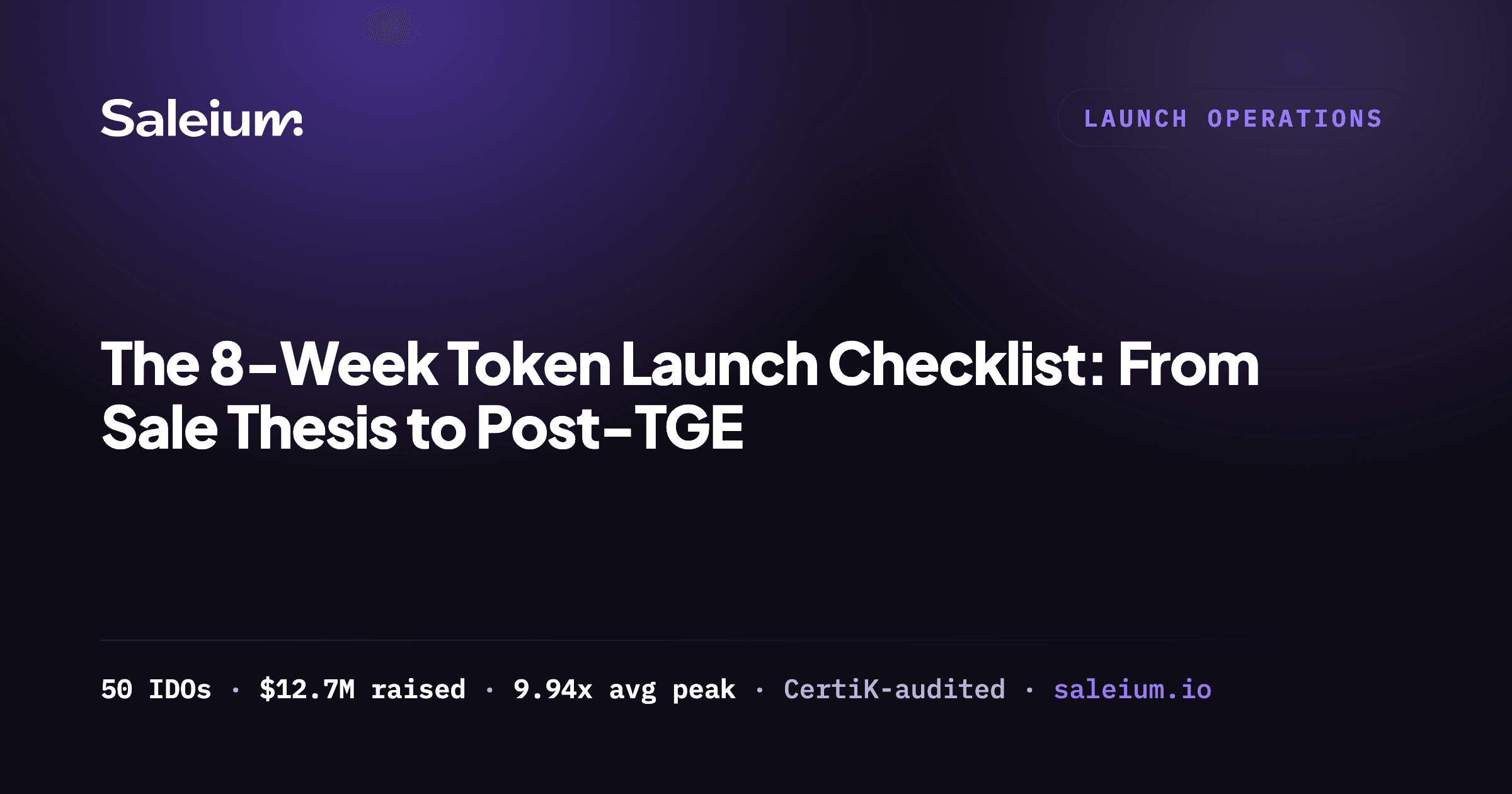 Token launch checklist: an 8-week timeline from sale thesis to post-TGE claim, vesting and staking
