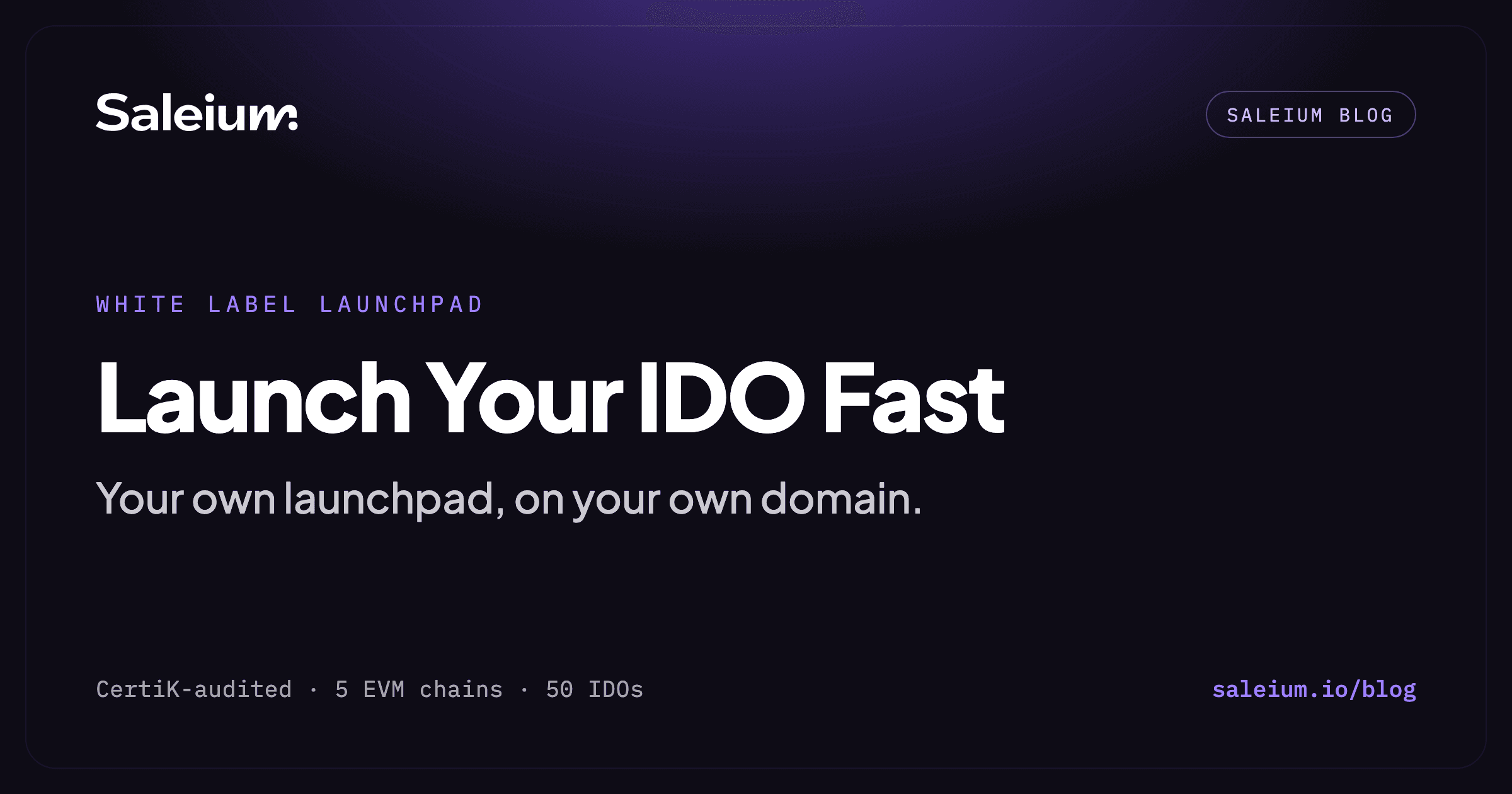 Saleium white label launchpad: run your own IDO on your own domain and brand